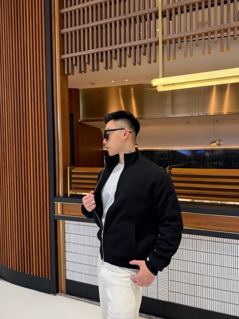Black Zip-Up Harrington Jacket
