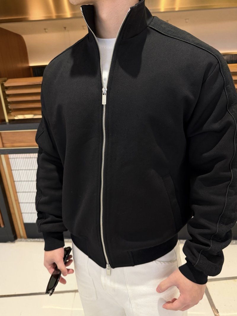 Black Zip-Up Harrington Jacket view