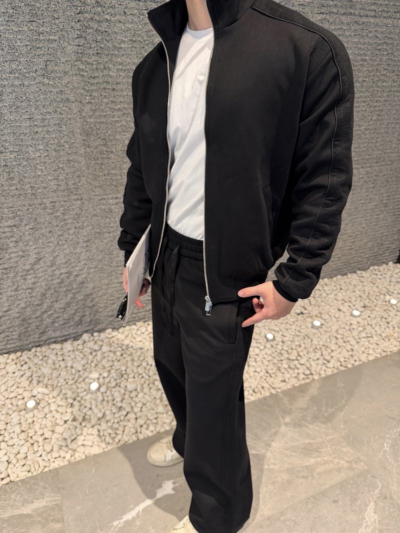 Black Zip-Up Harrington Jacket view