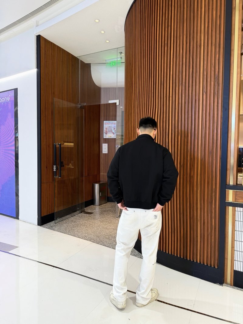 Black Zip-Up Harrington Jacket view
