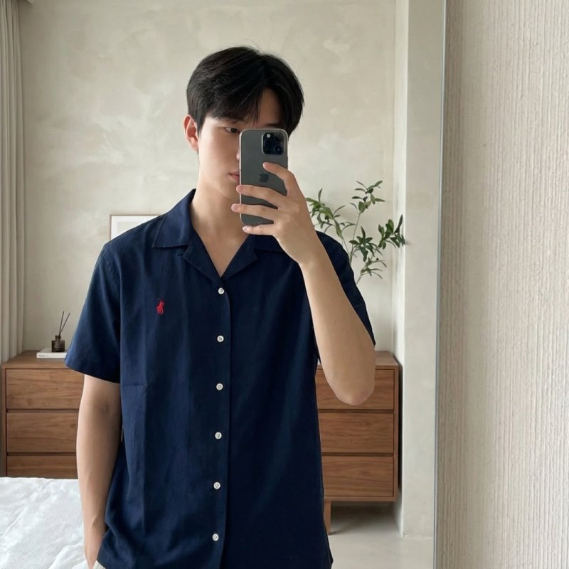 Polo Navy Short Sleeve Button-Up Shirt