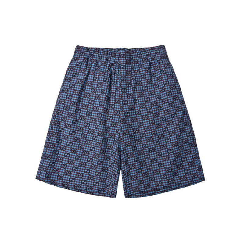 Gucci GG Monogram Blue Checkered Shorts view