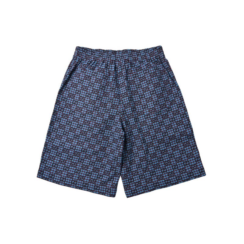 Gucci GG Monogram Blue Checkered Shorts view