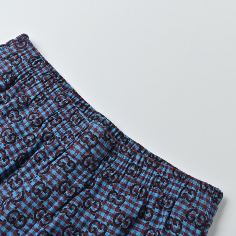 Gucci GG Monogram Blue Checkered Shorts view