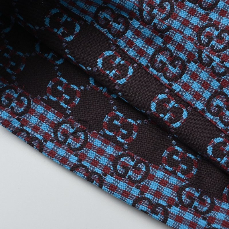 Gucci GG Monogram Blue Checkered Shorts view