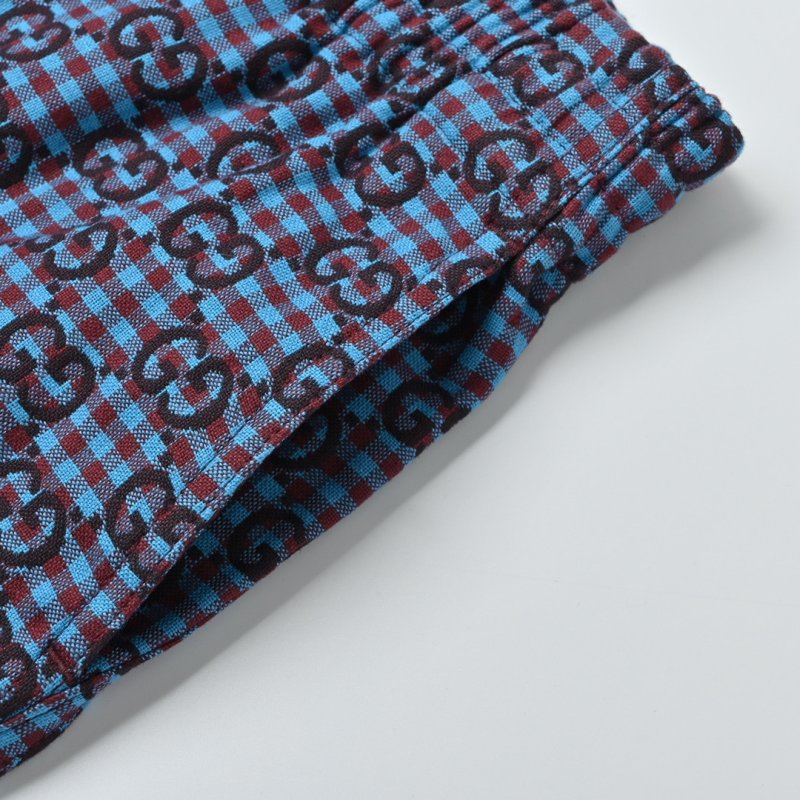 Gucci GG Monogram Blue Checkered Shorts view