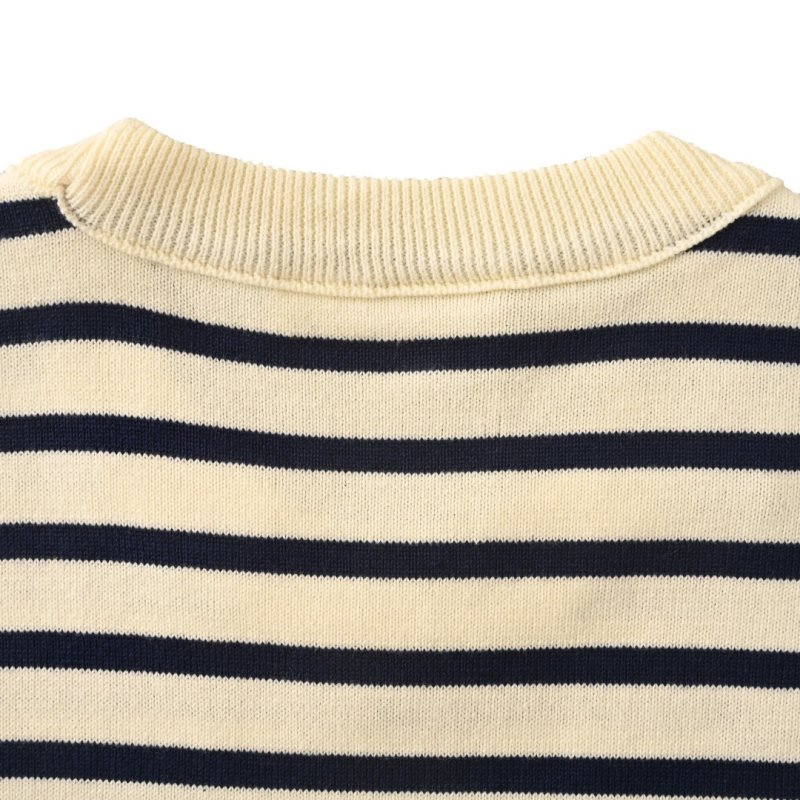 Prada Striped Cream Navy T-Shirt view