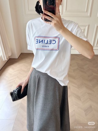 Celine Paris Logo White T-Shirt