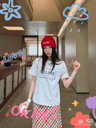 Celine Paris Logo White T-Shirt view 5