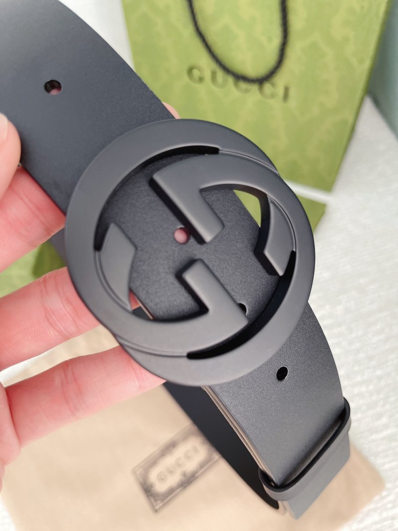 Gucci Double G 3.8cm Black Leather Belt view