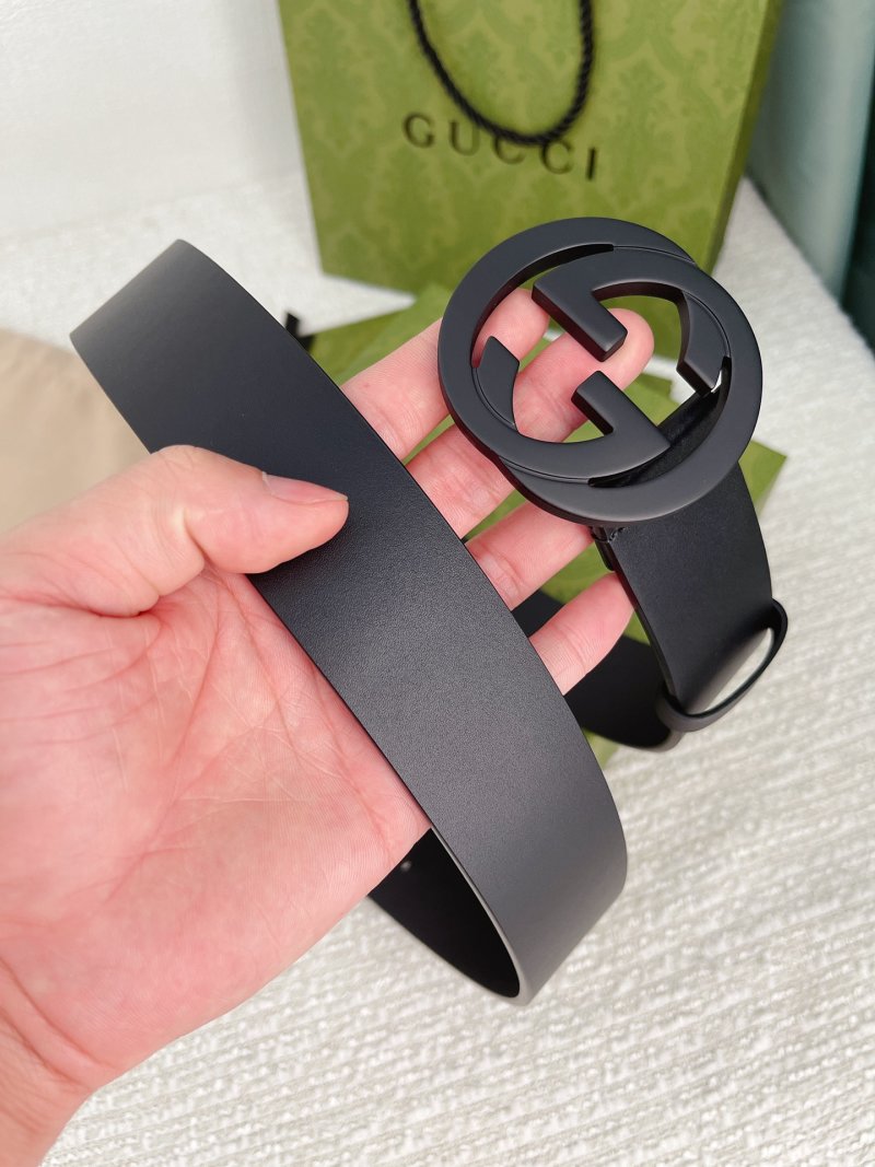Gucci Double G 3.8cm Black Leather Belt view