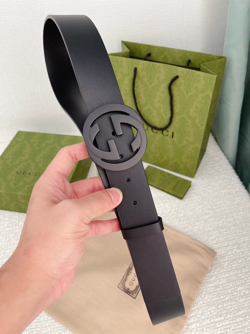 Gucci Double G 3.8cm Black Leather Belt view