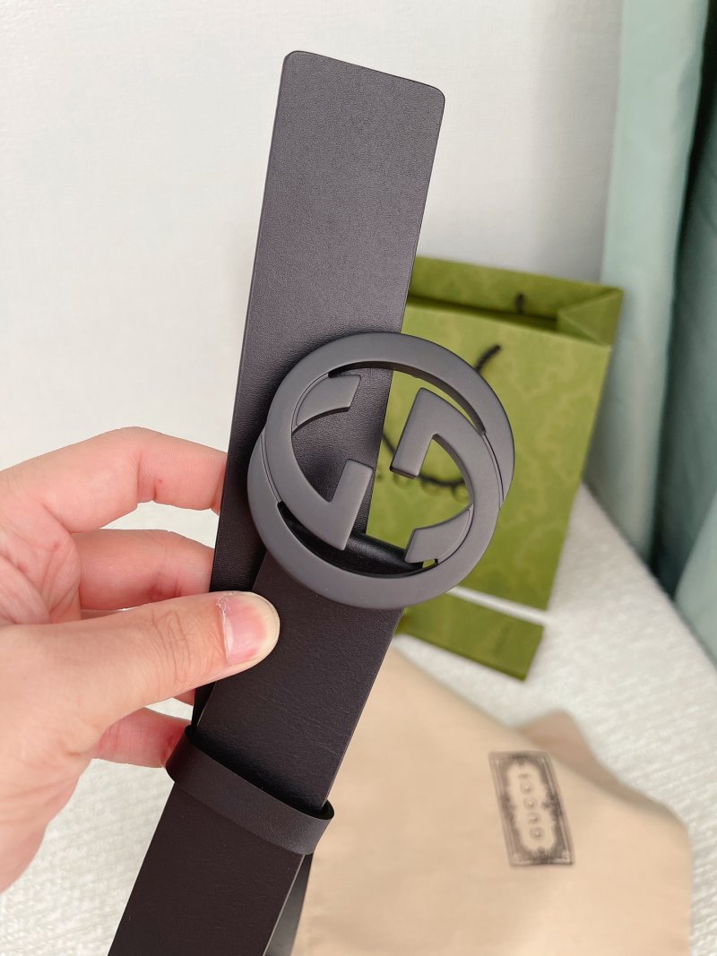Gucci Double G 3.8cm Black Leather Belt view