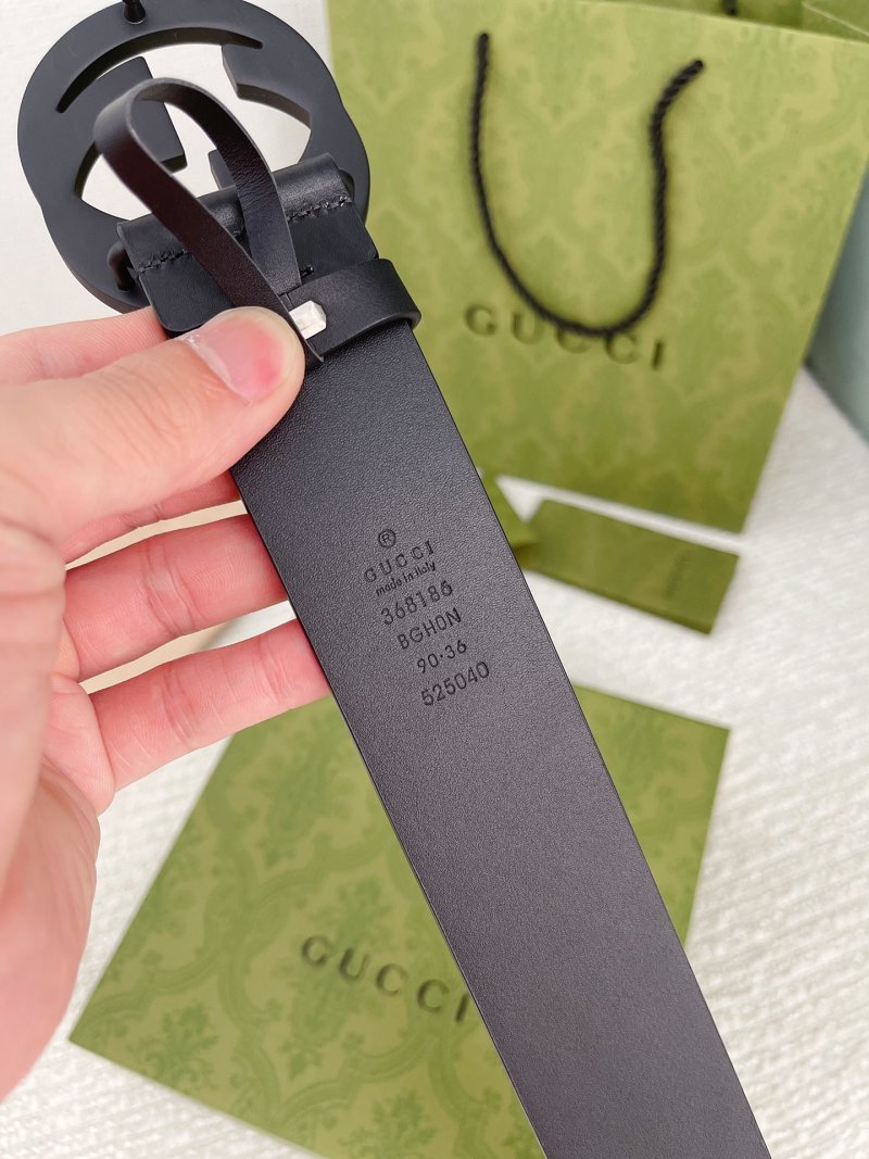 Gucci Double G 3.8cm Black Leather Belt view