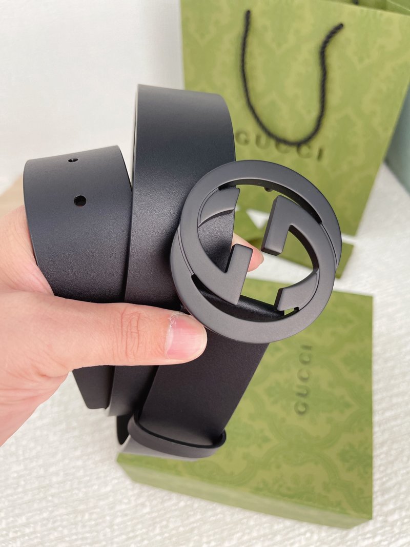 Gucci Double G 3.8cm Black Leather Belt view