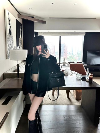 Prada Black Velvet Blazer Jacket view 7