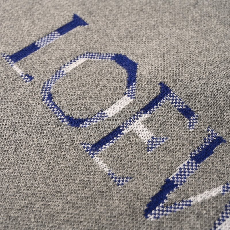 Grey Graphic Logo T-Shirt with Blue Gingham Trim view