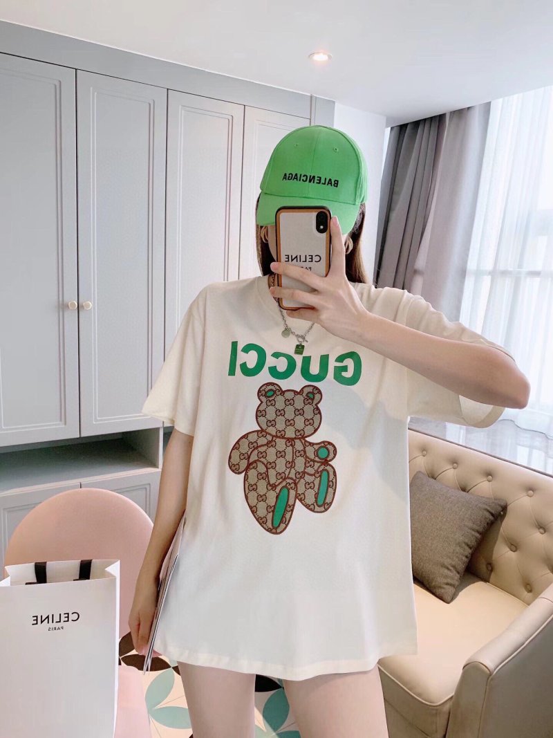 Gucci Teddy Bear Graphic White T-Shirt view