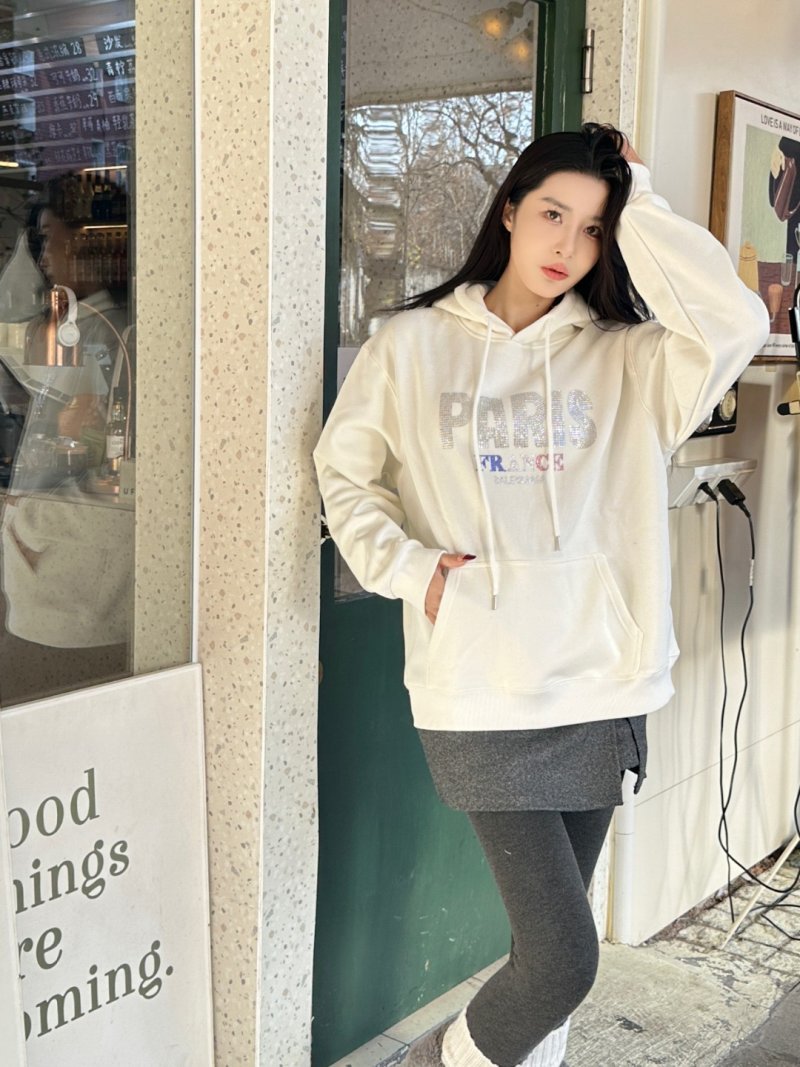 Paris Graphic Cream Hoodie