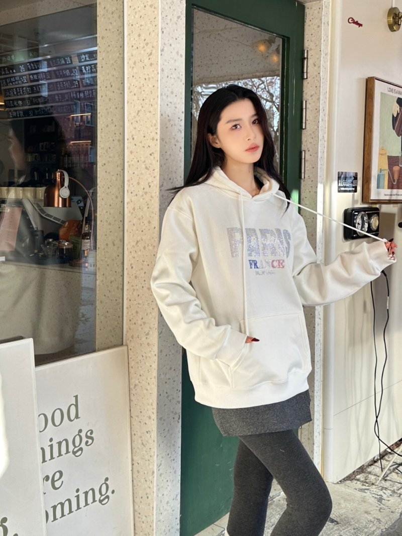 Paris Graphic Cream Hoodie view