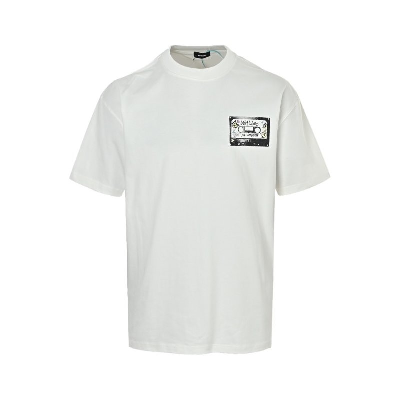 White Oversized Short-Sleeve T-Shirt with Chest Logo view