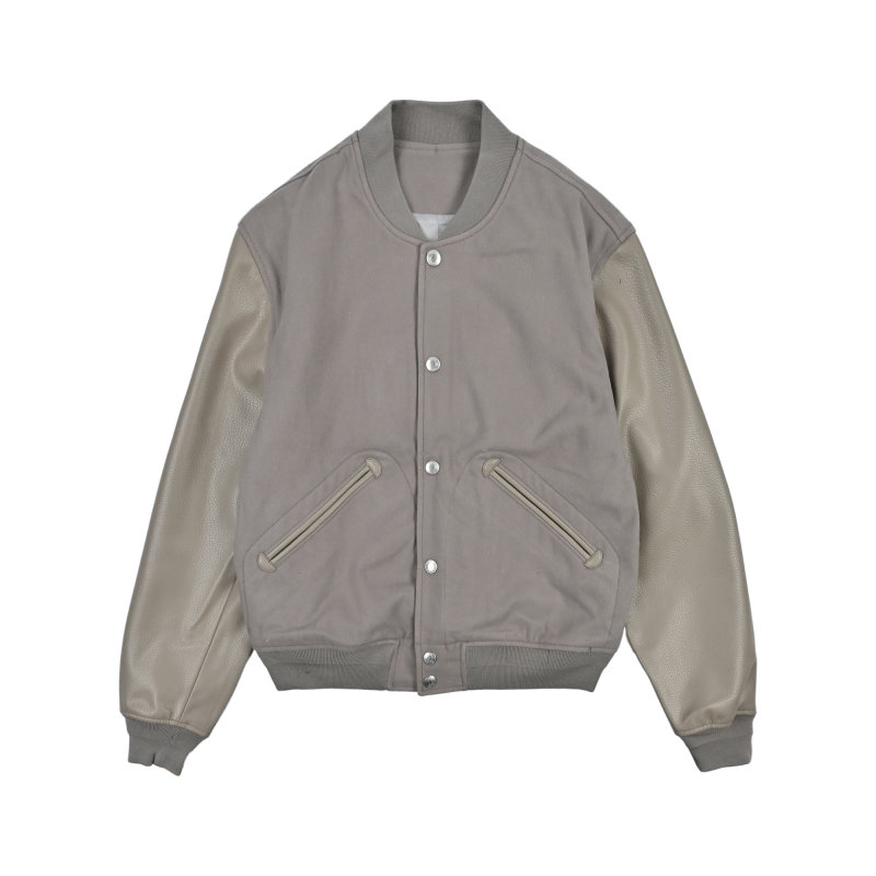 Mauve Colorblock Bomber Jacket with Ribbed Cuffs view