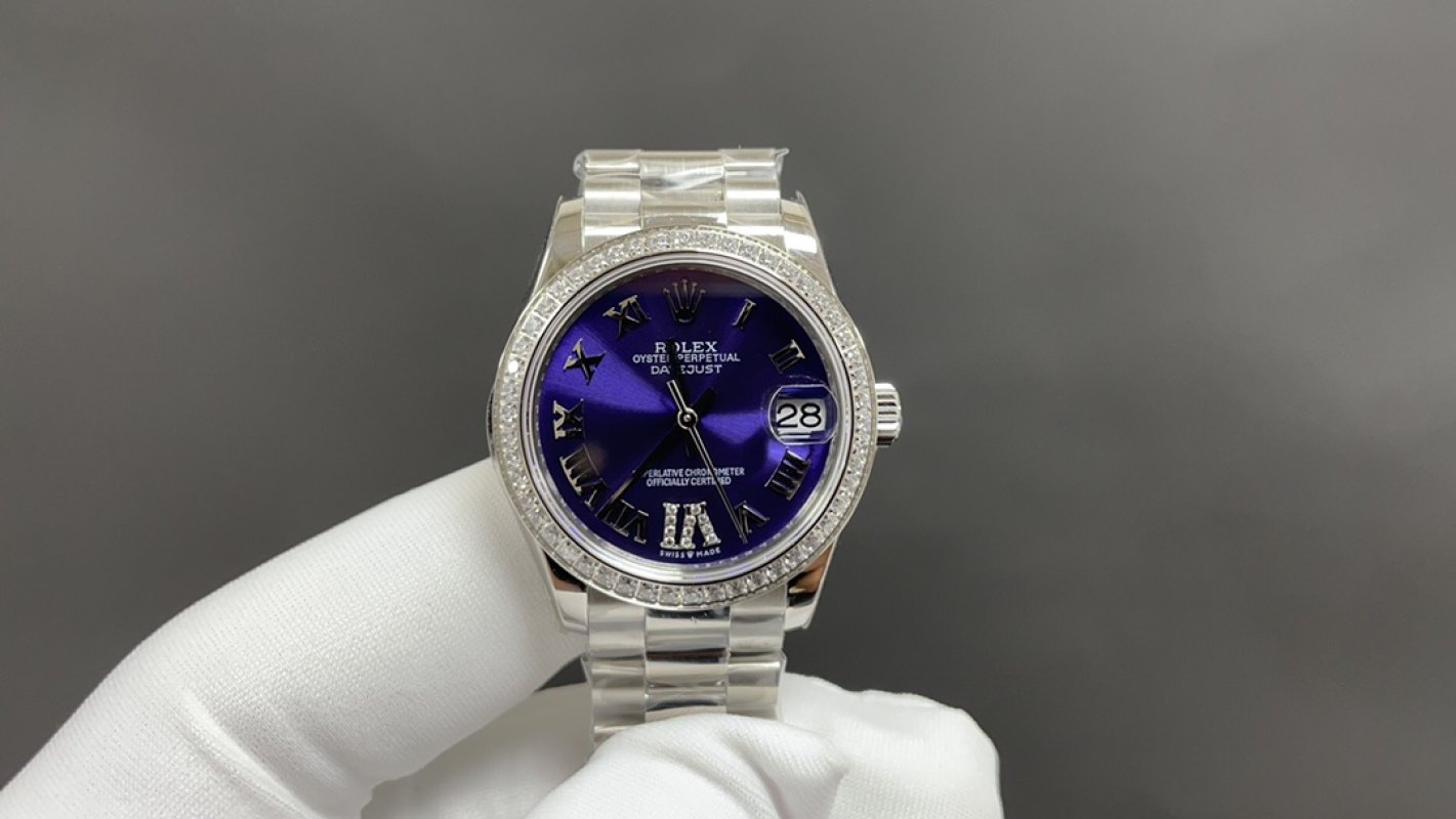 Rolex Datejust 31mm Purple Diamond Bezel Watch