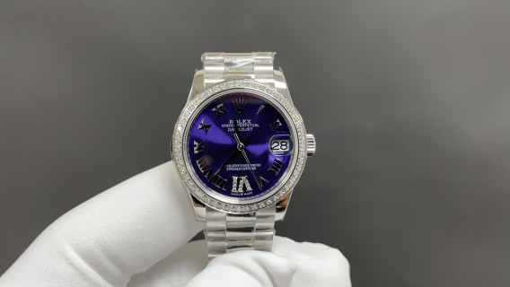 Rolex Datejust 31mm Purple Diamond Bezel Watch