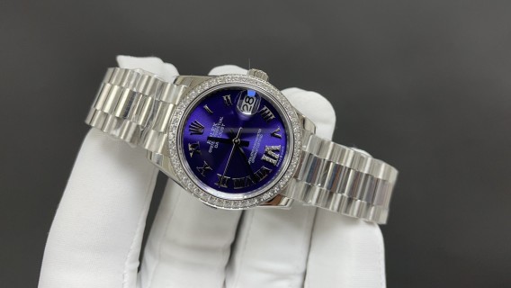 Rolex Datejust 31mm Purple Diamond Bezel Watch view 2