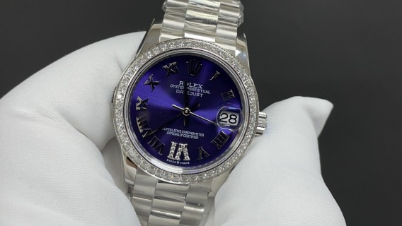 Rolex Datejust 31mm Purple Diamond Bezel Watch view 3