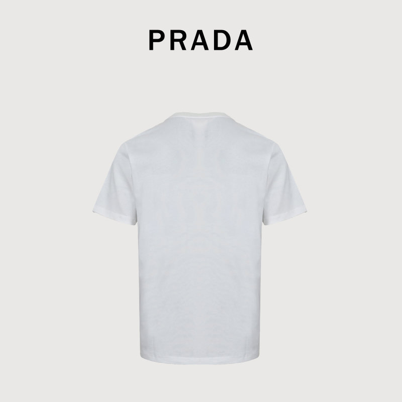 Prada 25SS Embroidered Logo White T-Shirt view
