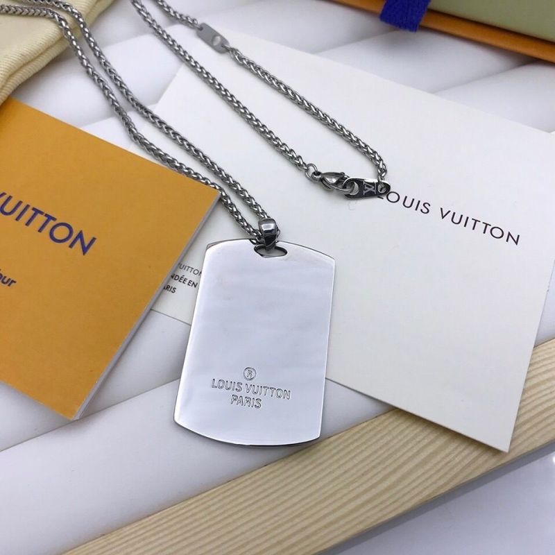 Louis Vuitton x NIGO Duck Metal Tag Pendant Necklace Silver view