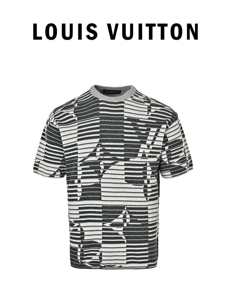 Black & White Striped Graphic Short Sleeve T-Shirt view