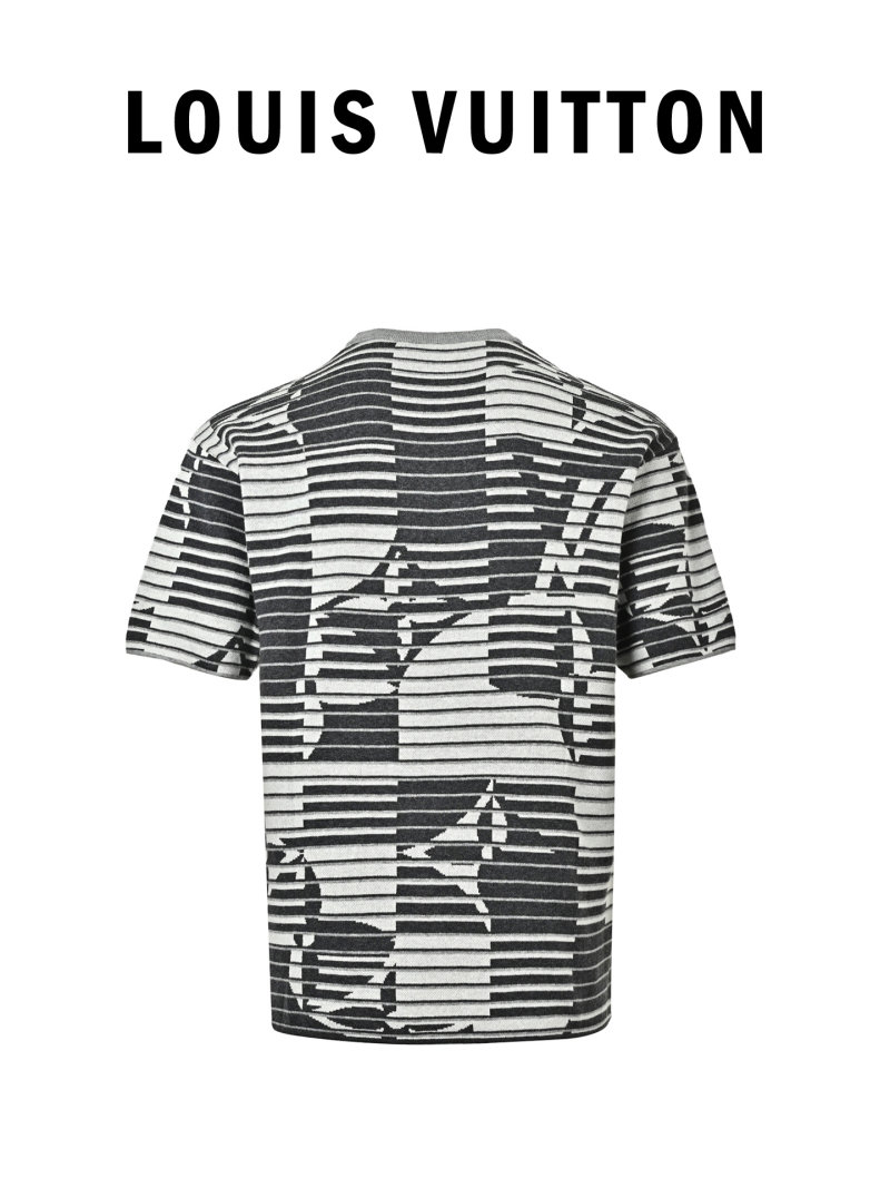 Black & White Striped Graphic Short Sleeve T-Shirt view