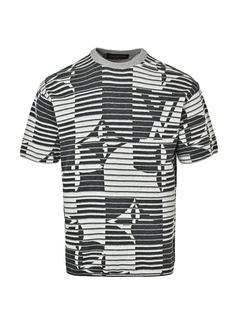Black & White Striped Graphic Short Sleeve T-Shirt view