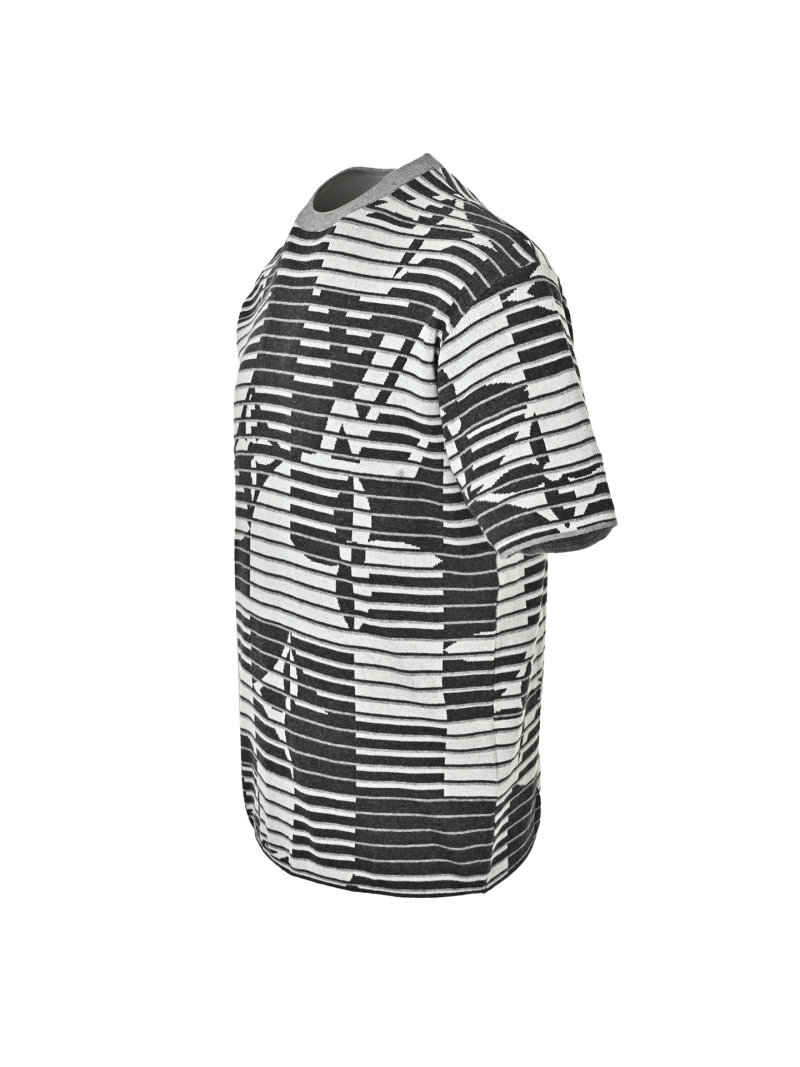 Black & White Striped Graphic Short Sleeve T-Shirt view