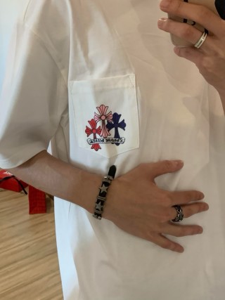 Colorful Floral Cross Print White T-Shirt view 2