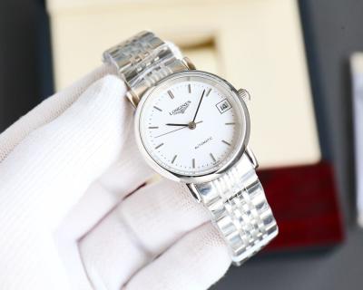 Longines Elegance Automatic Steel Watch 39.5mm White Dial