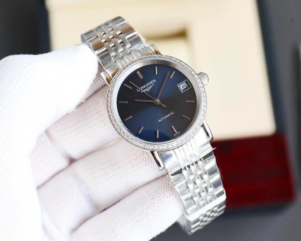 Longines Elegance Automatic Steel Watch 39.5mm White Dial view