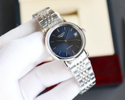 Longines Elegance Automatic Steel Watch 39.5mm White Dial view 6