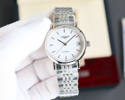 Longines Elegance Automatic Steel Watch 39.5mm White Dial view 7