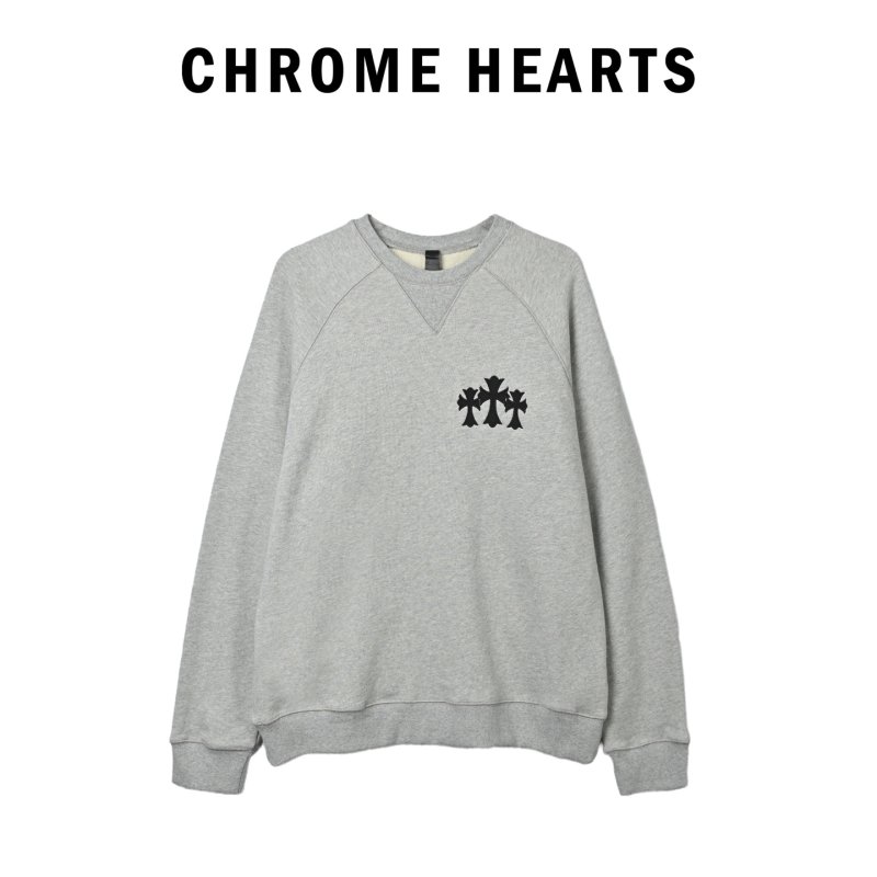 Chrome Hearts Cross Logo Oversized Hoodie Heather Grey view