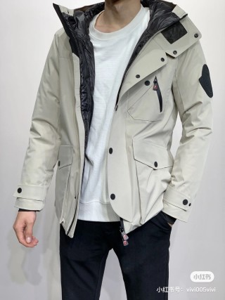 Stone Island Cream Down Jacket with Black Accents