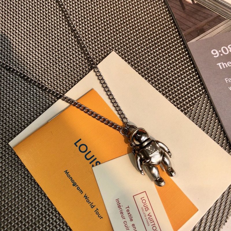 Louis Vuitton Astronaut Pendant Necklace - Silver view