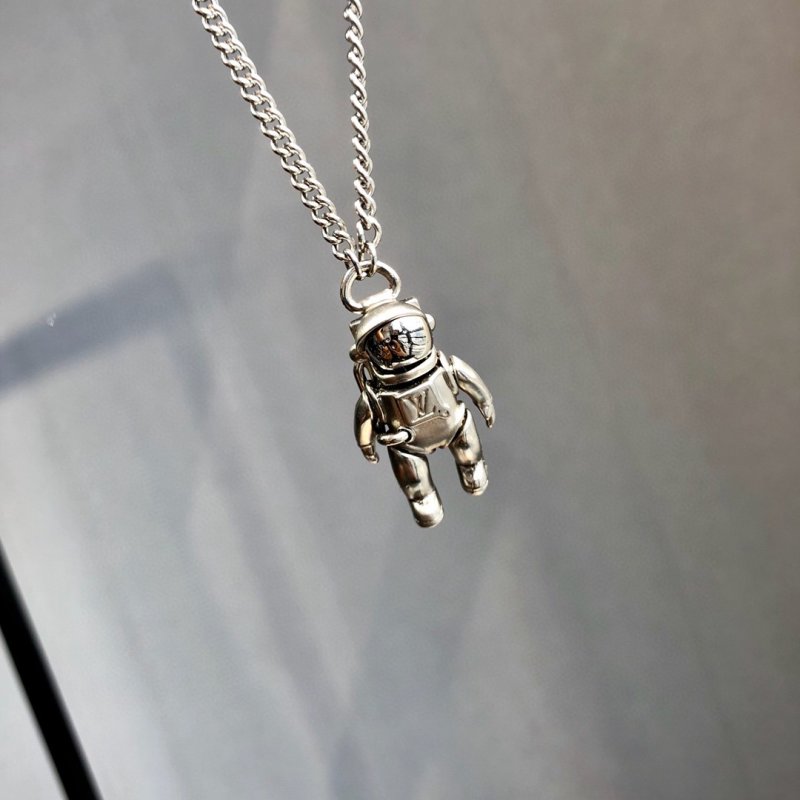 Louis Vuitton Astronaut Pendant Necklace - Silver view