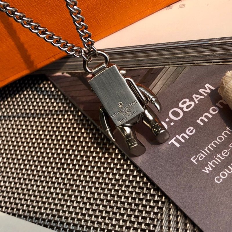 Louis Vuitton Astronaut Pendant Necklace - Silver view
