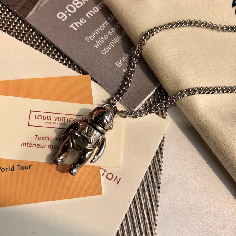 Louis Vuitton Astronaut Pendant Necklace - Silver view
