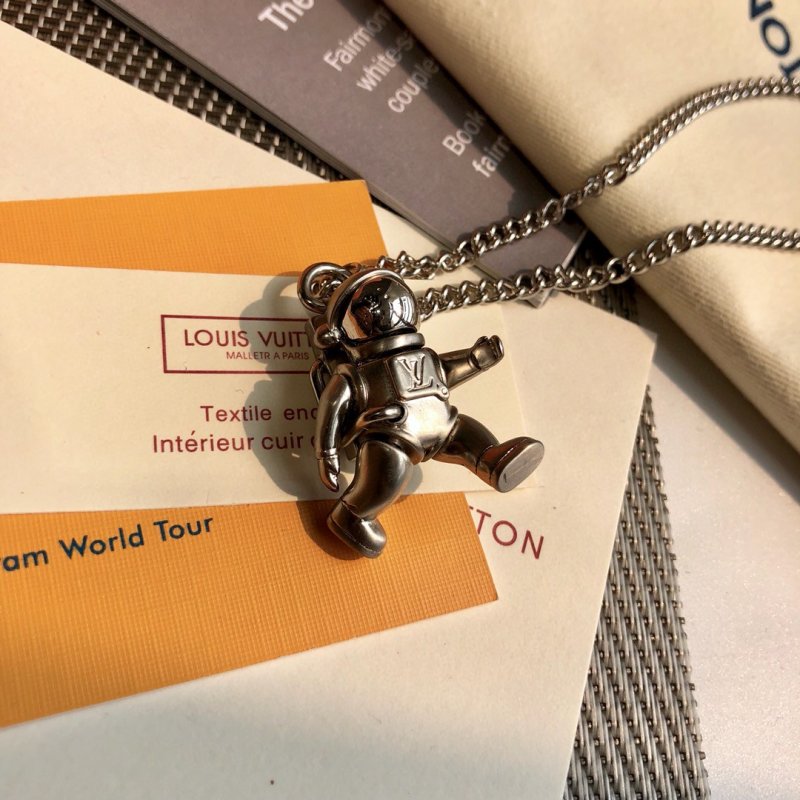 Louis Vuitton Astronaut Pendant Necklace - Silver view