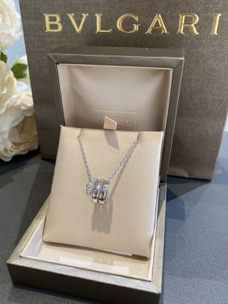 Bvlgari Serpenti Viper Diamond Snake Pendant Necklace Silver view 3