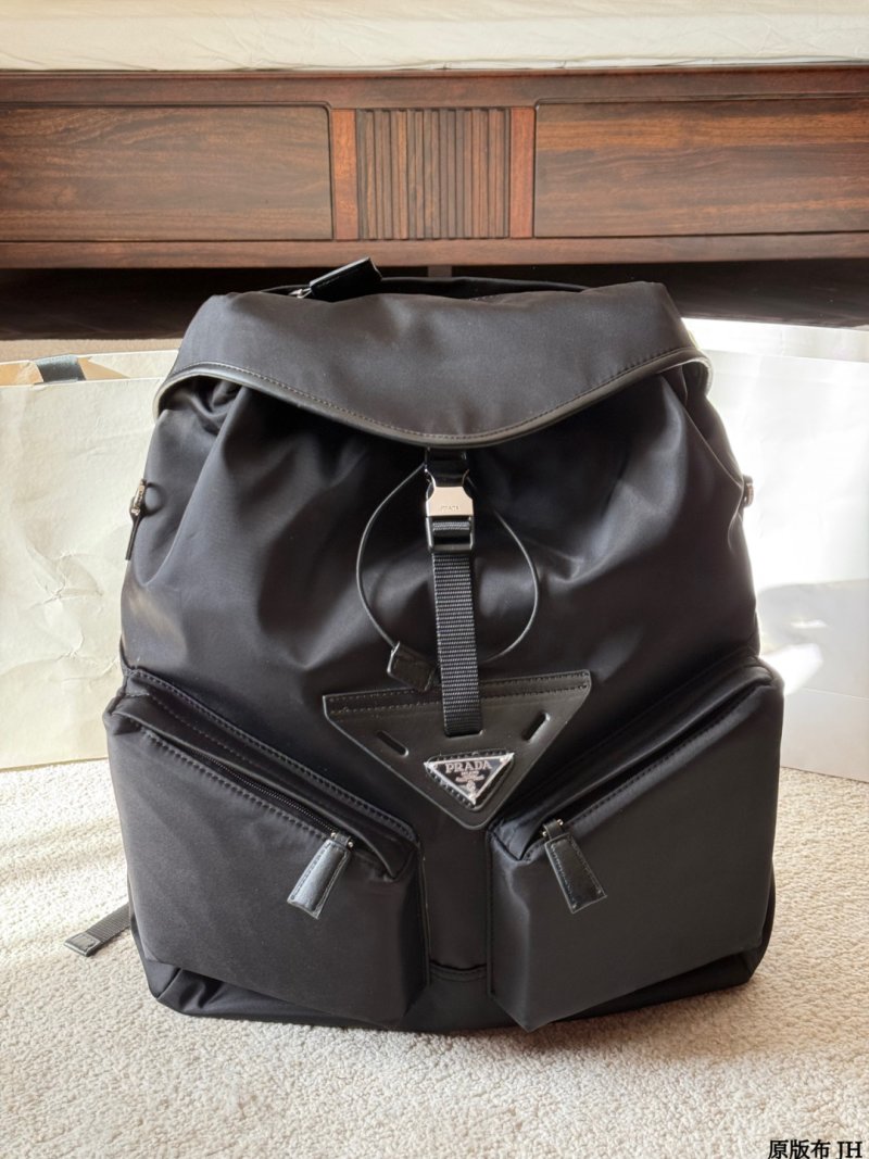 Prada SS24 Recycled Nylon Backpack Black